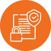 Document security with lock and shield icon.
